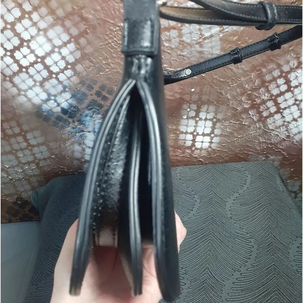 Zara Minimalist Black Faux Leather Shoulder Bag - Picture 8 of 16